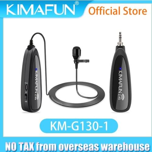 KIMAFUN 2.4G Lavalier Lapel Wireless Microphone Youtube Live Interview Recording Vlog for Iphone Ipad PC Android DSLR microphone