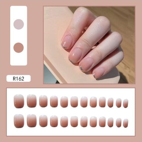 25pcs Fake Nails Designs With Glue Coffin Artificial Nails Tips Overhead Press on Nail False Nails Set Nail Art Tools