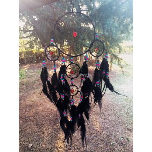 New fashion originality big Hot black Dreamcatcher Wind Chimes Indian Style Feather Pendant Dream Catcher Gift