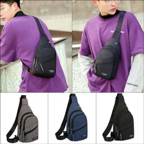 2019 Newest Hot Mens Shoulder Bag Waist Packs Sling Chest Pack Canvas USB Charging Sports Crossbody Handbag