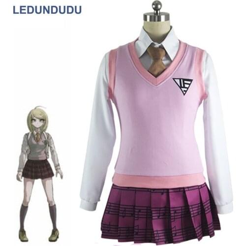 Game New Danganronpa V3 Akamatsu kaede Cosplay Costume Anime Women Party School Uniform Outfit Suit Clothes for Halloween
