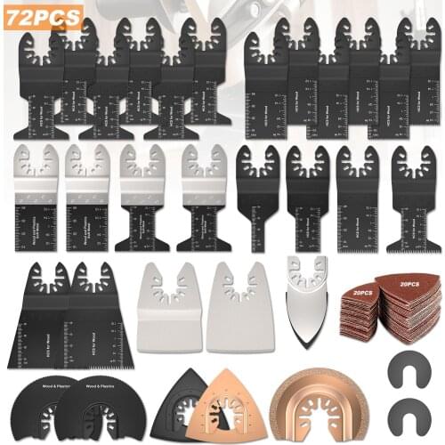 Adifare 72 pcs Oscillating Multi Tool Saw Blades For Renovator Power Tools as Fein Multimaster Dremel Electric tools Accessories