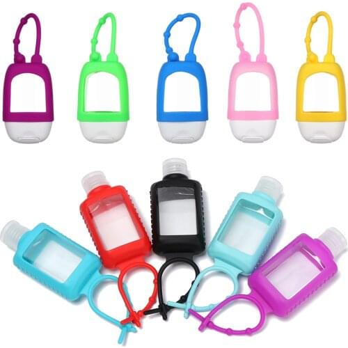 30/60ml Portable Travel Refillable Bottle Silicone Hand Sanitizer Perfume Holder Keychain Holder Mini Empty Container Bottle