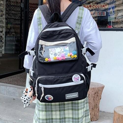 Casual Nylon Backpack for Women Large Capacity School Bag Female High Quality Rucksack Student Bagpack Cute Girl Bookbag Mochila