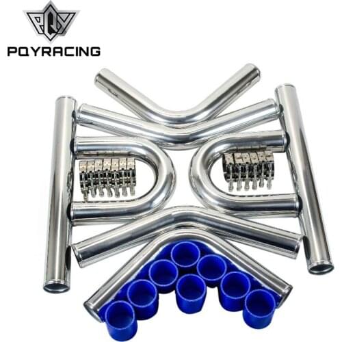 PQY - ALUMINUM TURBO INTERCOOLER PIPING KIT/ PIPES / CLAMP/ COUPLER/ UNIVERSAL 2.5" INCH / OD 63 mm / 2MM THICKNESS 1718
