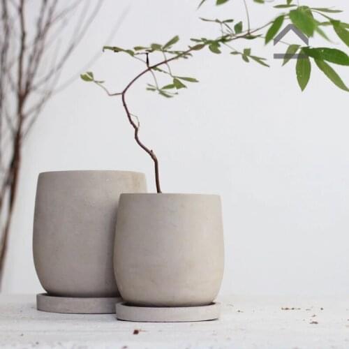 Simple and creative design of round cement flowerpot mold plant potted Huone silicone mold Tray mold