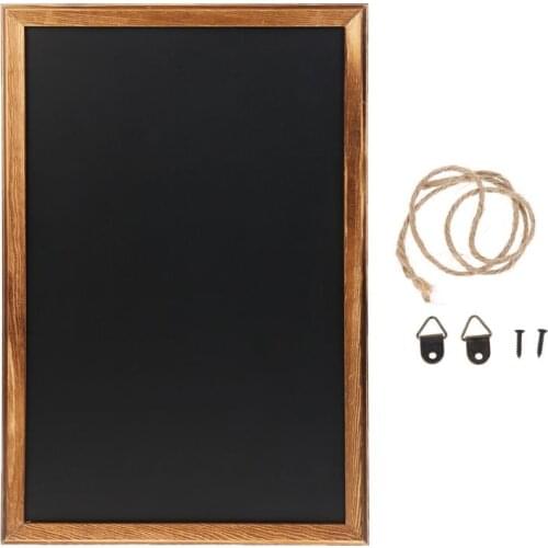 Rectangle Hanging Wooden Message Blackboard Chalkboard Wordpad Sign Kids Board P9YA