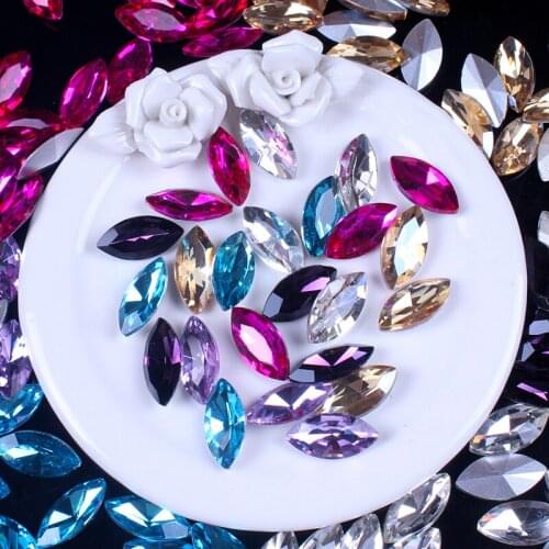 Pulaqi Pointback Clear Crystal Oval Non Hot Fix Rhinestones For Clothes Nail Art Decorations DIY Strass Crystals For Decoration