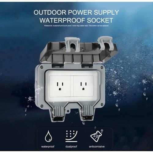 Socket Motherboard Wall Residential General-purpose Outdoor Square Weatherproof Power Socket Home Appliance Electrical Sockets