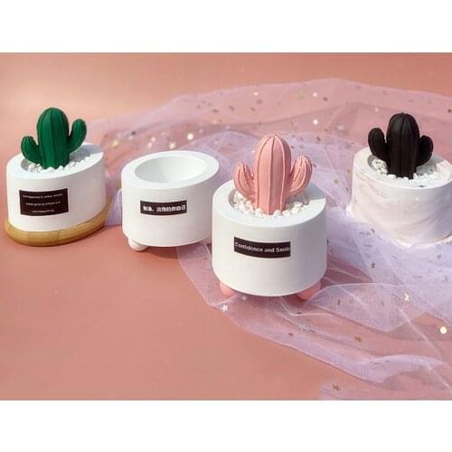Mini Flower Pot Silicone Mold For Concrete Planter Round Candle Holder Plaster Molds Succulent Plants Cement Mould