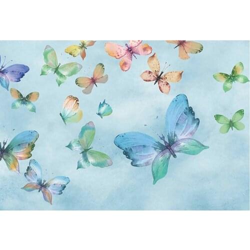 Blue Beautiful Butterfly Photography Background Holiday Celebration Party Decor Photo Booth Studio Prop