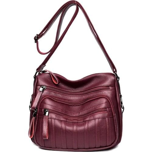 YourSeason Ladies Korean Simple Soft PU Leather Bag Large Capacity Solid Color Casual Women Shoulder Crossbody Bags 2021