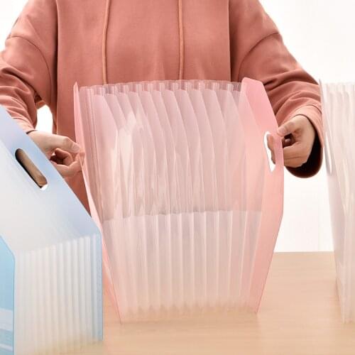 Telescopic standing A4 student organ bag 13 grid data classification storage finishing multifunctional bag