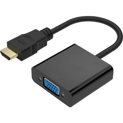 GuSou HDMI Male to VGA Female Adapter Converter HD Video Cable with Power & Audio Connector M/F 20cm for PC TV Projector