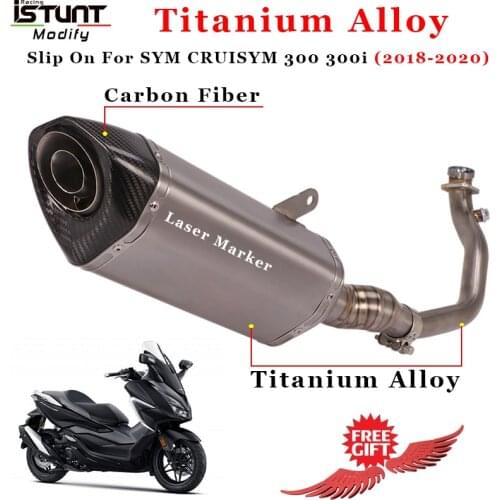 Slip On For SYM CRUISYM300 cruisym300i Scooters Motorcycle Exhaust System Escape Modified Titanium Alloy Front Link Pipe Muffler