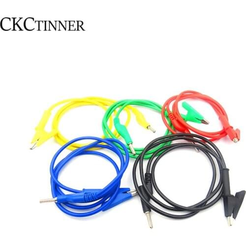 1pcs/lot 5 colors Alligator Clips brand new Double-ended Alligator Clips Test Line Crocodile Test Clamp Connector wire 1M