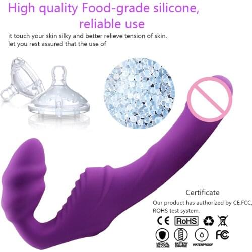 Female Adult Toy Penis Strap on Realistic Dildo Vibrator Massager Lesbian Head G-Spot Stimulate Clitoris Sex Toy for Couples