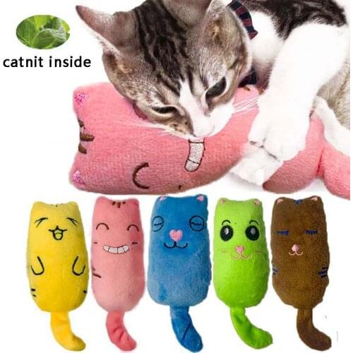Teeth Grinding Catnip Toys Interactive Plush Cat Toy Pet Kitten Chewing Claws Thumb Bite Cat mint For Cats Funny Little Pillow