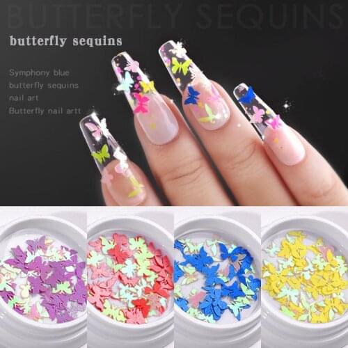 1 Box Laser Butterfly Sequins 3D Nail Art Decorations Emulational Design Japanese Style Manicure Design Accessories