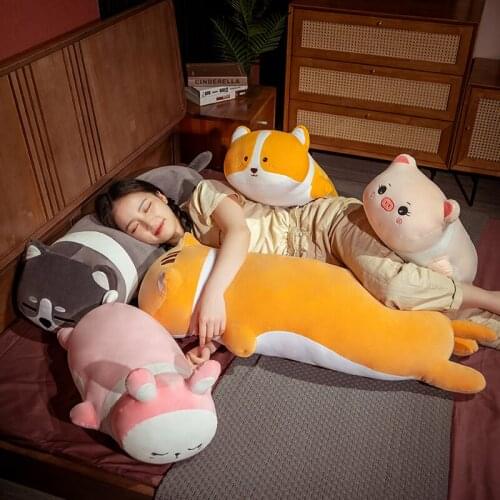 1pc 40-100cm Kawaii Rabbit Shiba Inu Husky Pig Cat Plush Toys Soft Pillow Sofa Cushion Stuffed Animal Dolls Nice Gift for Girls