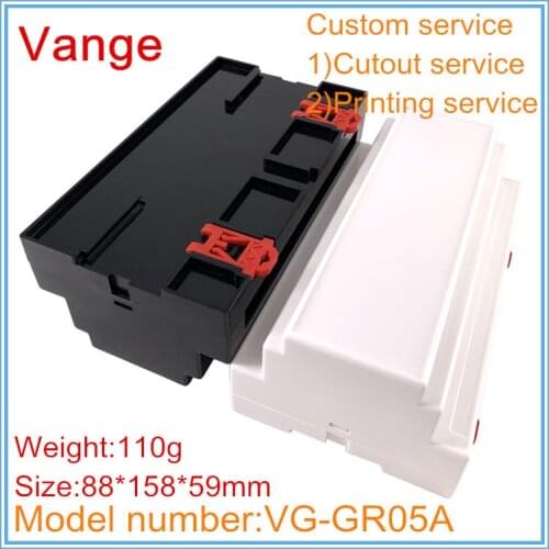 1pcs/lot industrial control system enclosure 88*158*59mm ABS plastic diy junction box case for din rail switch module device