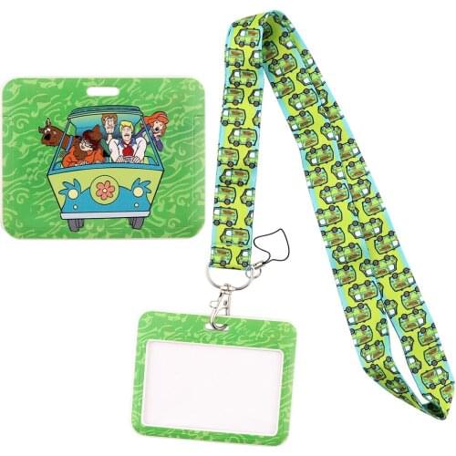 1pcs ZF2993 Cartoon Dog Green Bus Card Holder ID Holder Bus Card Holder Staff Card Lanyard For Keys Phone DIY Hang Rope