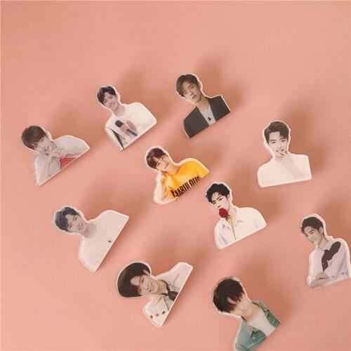 10PC/SET Individual Decoration Star Surrounding Xiao Zhan Brooch Pin Clothes Bag Shoes Decoration Badge Pendant Cheer Badge Idol