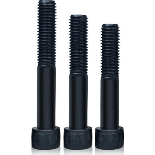 2pcs M5 alloy steel half-tooth hex screw high-strength black carbon steel bolts bolt home decoration screws 80mm-100mm length