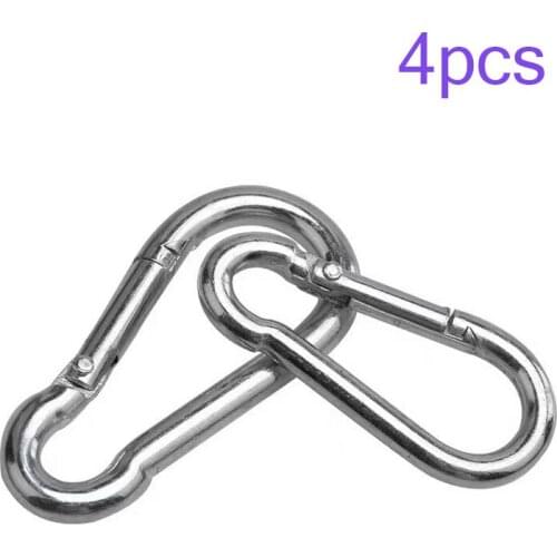 4pcs M6 304 stainless steel carabiner carabiner buckle fixing clip outdoor camping multi-tool outside opening AISI304 M6