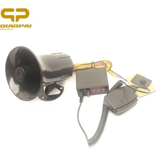 Car Horn 12V 100W Speaker 3 Police Siren Sound Alarm Horn Elector MIC PA Speaker System Megaphone for VW Train Boat Ship Train