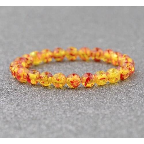 2021 Fashion Charms Accessories Yellow Beeswax Imitation Ambers Beads Bracelet Beaded Elastic Bracelets Unisex Jewelry Gift