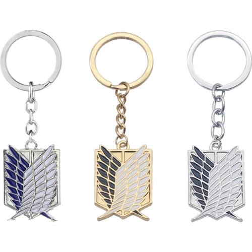Anime Titan Keychain Cosplay Freedom Wing Attacking Giant Keychain Metal Keyring Pendant Jewelry Free Shipping