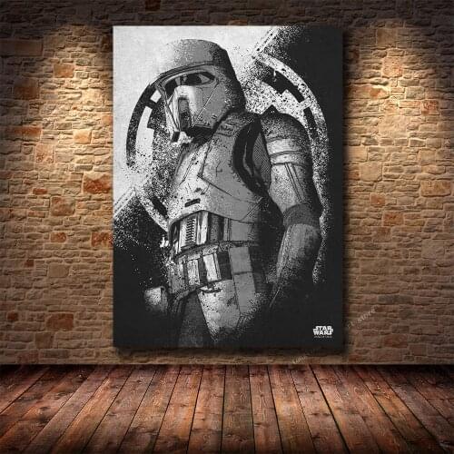 Black and White Retro Style 80s Popular Series Star Wars Poster Canvas Painting Living Room Bedroom Decoration Painting