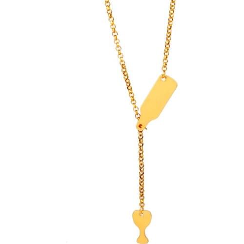 Dongsheng Wholesale 12PCS Fashion Jewelry Charms Lariat Womens Wine Bottle and Wine Glass Pendant Necklace