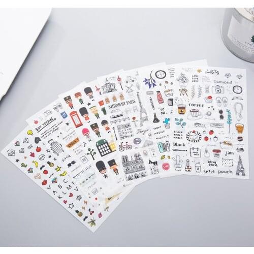 European style Travel diary Paper Sticker Decoration Diary Scrapbooking Label Sticker Kawaii Korean Stationery DIY Stickers