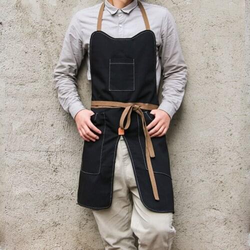 Apron work men and women coffee shop chefs draw Western restaurant baking overalls Korean version custom logo fashion waist
