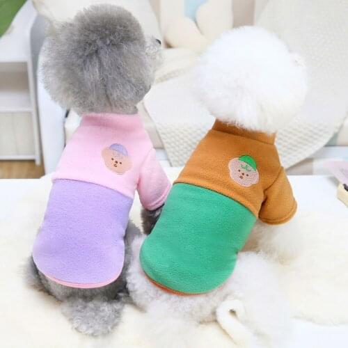 Fleece Pet Dog Clothes Cartoon Bear Puppy Winter Clothing French Bulldog Coat Pug Costumes Jacket For Small Dogs Chihuahua Vest