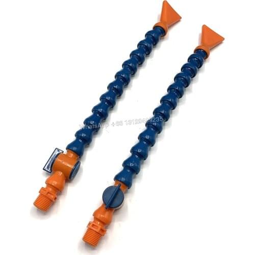 1/2"Flexible Flat Nozzle with Switch Water Oil Coolant Pipe for CNC Machine, Thread Flat Nozzle Plastic Water Oil cooling Pipe