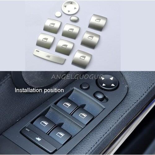 Chrome ABS Door Window Glass Lifter Switch Buttons Cover Trim Decal For BMW 3 Series E90 E91 320 328 Etc 2005-2012