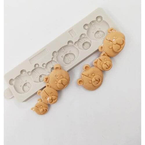 Minsunbak Cake Tools 6 Hole Cartoon Bear Silicone Mold Birthday Cake Decoration DIY Chocolate Gingerbread Baking Tools