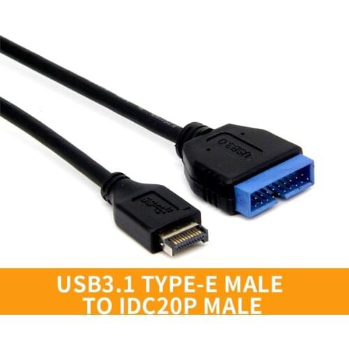 XT-XINTE USB 3.1 Type-E Male to IDC20P Male Adapter Cable 20Pin Extension Cable for Computer Motherboard 30cm