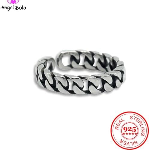 S925 Sterling Silver Ring Chains Fashion Jewelry 2019 Casual 925 Silver Ring New Gift Patina Ring Drop Shipping