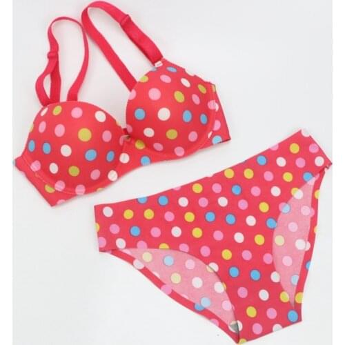 Nouvell Seamless Sexy Girls Bras Set Silicone Invisible Support Flower Leopard AB Cup Womens Underwear Panty Lingerie