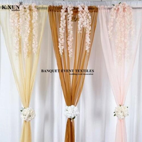 Nice Looking Organza Sheer Backdrop Curtain Panel Stage Background Our Door Wedding Photo Booth Event Party Decoration