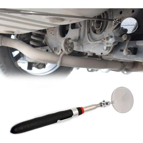 K0AF Round Telescoping Mirror High-quality Stainless Steel Automotive Practical Inspection Mirror Silver Lens