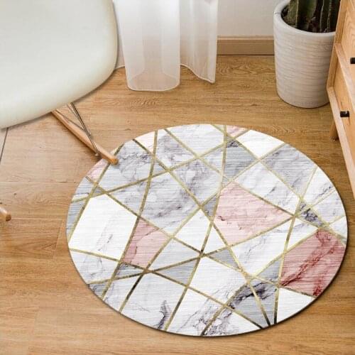Nordic Round Carpet Living Room Marble Kids Room Tent Round Rug Home Computer Chair Rug Modern Bedroom Carpet Coffee Table Mat