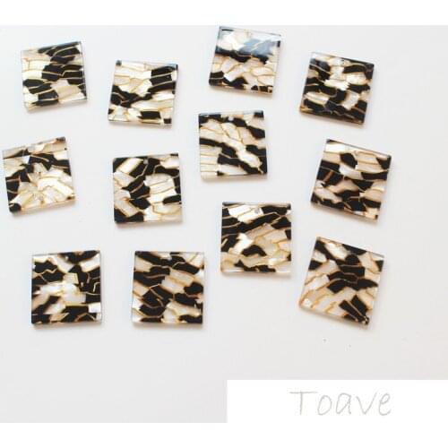 Square acetic acid black gold irregular DIY Earrings material accessories