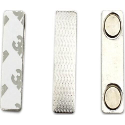 30pcs Metal Name Tag Magnetic Fastener ID Tag Badge Holder with Adhesive