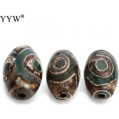 Fashion Dzi beads Natural Tibetan Dzi beads beading Womens Drum different size for choice Hole:Approx 2mm 5PCs/Bag