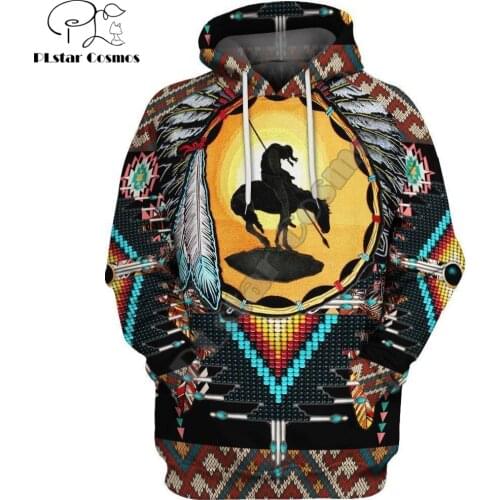 Beautiful Native Indian Horse 3D Printed Mens Hoodie Streetwear Autumn Hooded Sweatshirt Unisex Casual Jacket Tracksuit DW0177